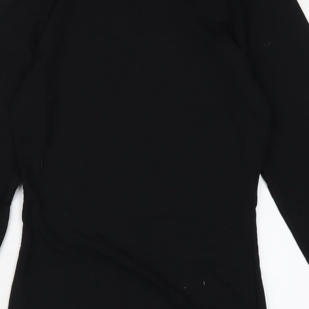 Missguided Womens Black Polyester Bodycon Size 6 Round Neck Pullover