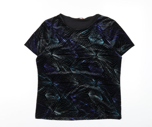 Womens UK Size L Anna Rose Black Polyester T-Shirt