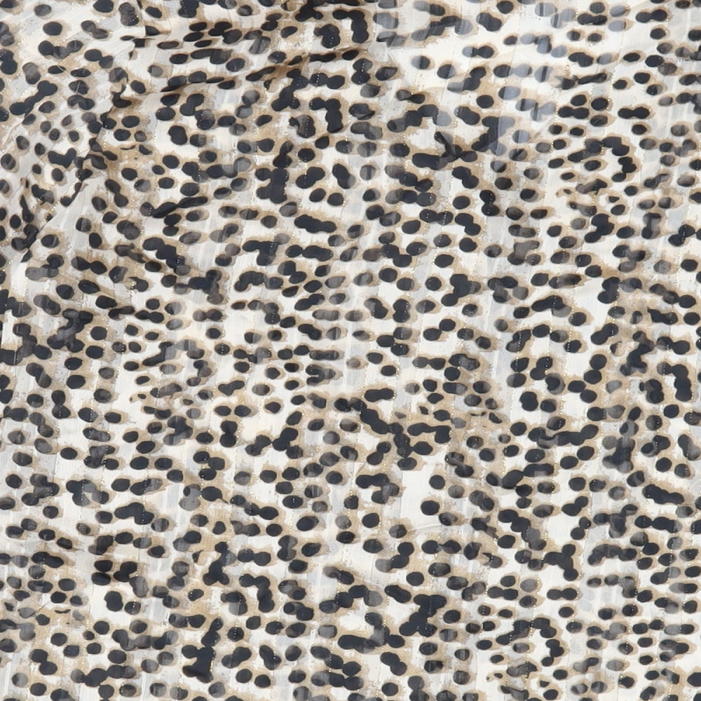 Wallis Womens Brown Animal Print Polyester Tunic Button-Up Size 10 V-Neck - Sheer