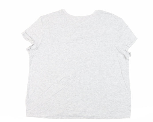 Marks and Spencer Womens Grey Solid Cotton Top Pyjama Top Size XL