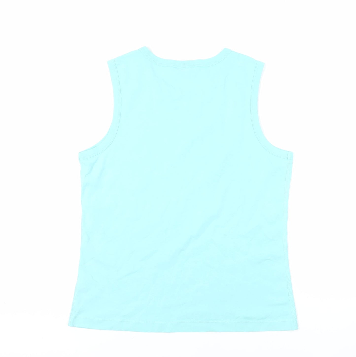 Lands' End Womens Green Cotton Basic Tank Size M Round Neck