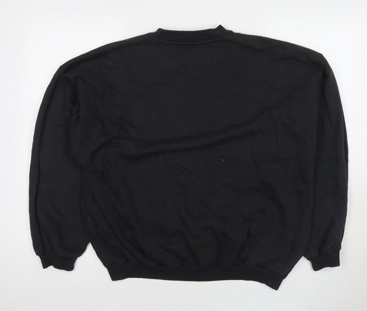 Reebok Mens Black Cotton Pullover Sweatshirt Size XL