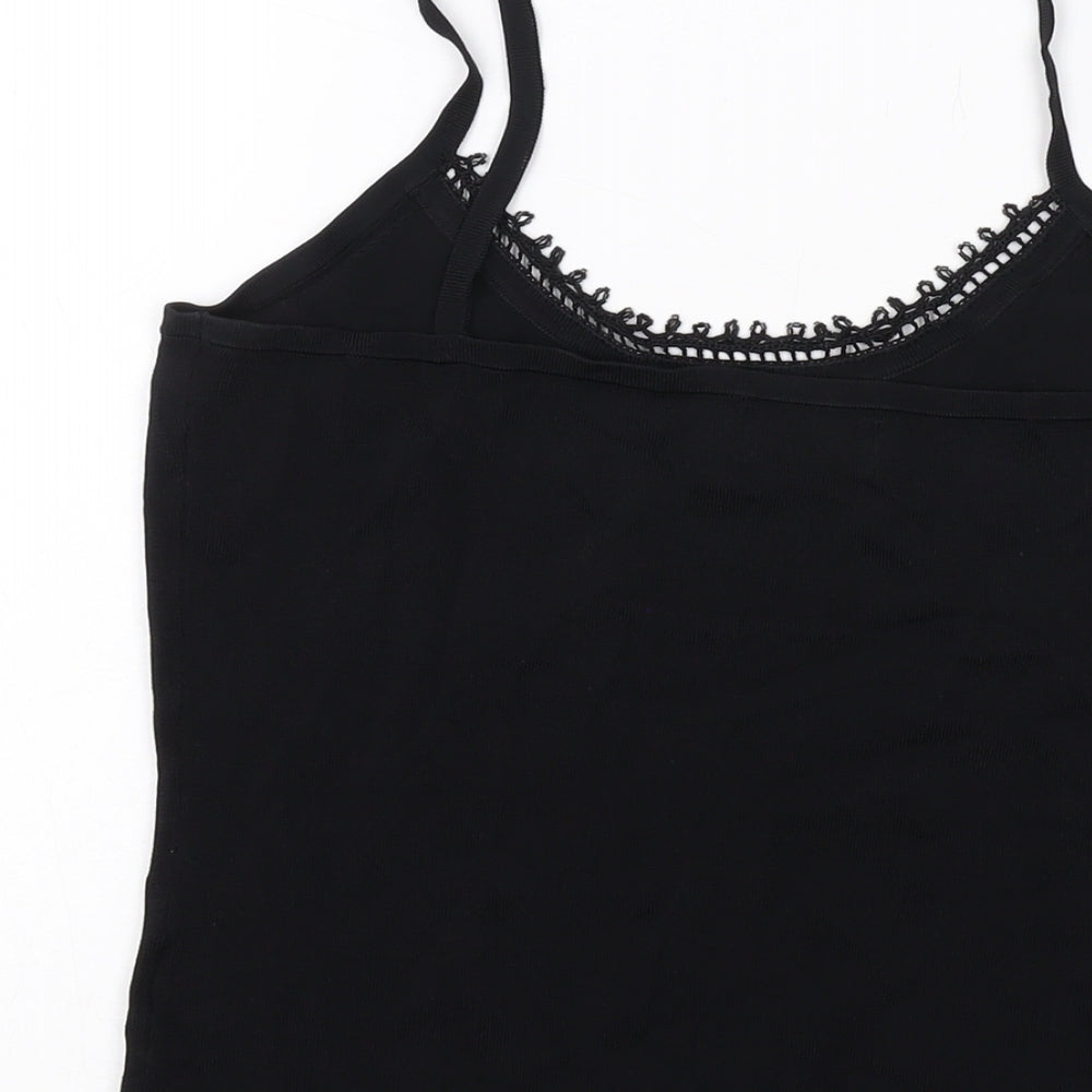 Kaliko Womens Black Viscose Basic Tank Size 12 Round Neck