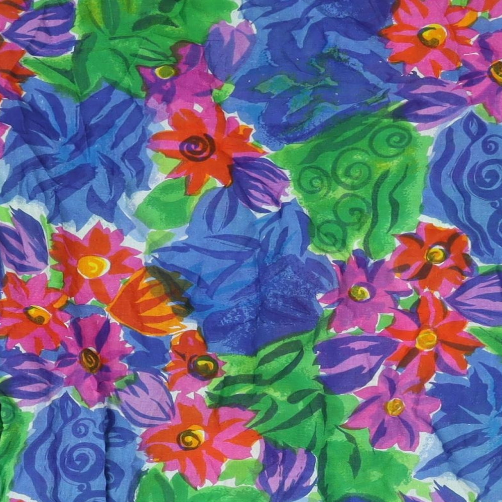 St Michael Womens Multicoloured Geometric Viscose Basic Blouse Size 12 Round Neck - Floral Print Size 12-14