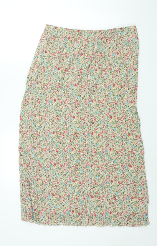 St Michael Womens Multicoloured Floral Polyester Pleated Skirt Size 20