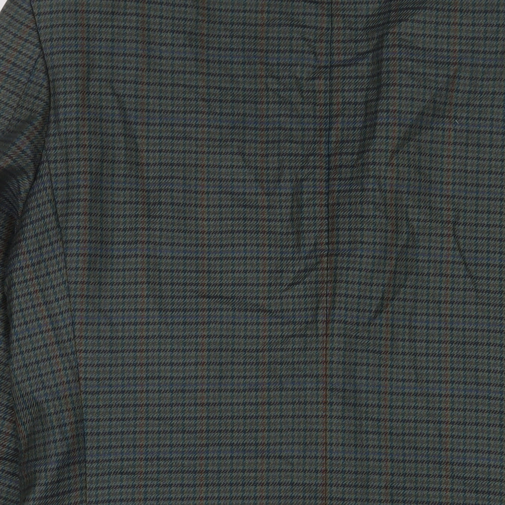 Marks and Spencer Mens Green Plaid Wool Jacket Suit Jacket Size 40 Regular