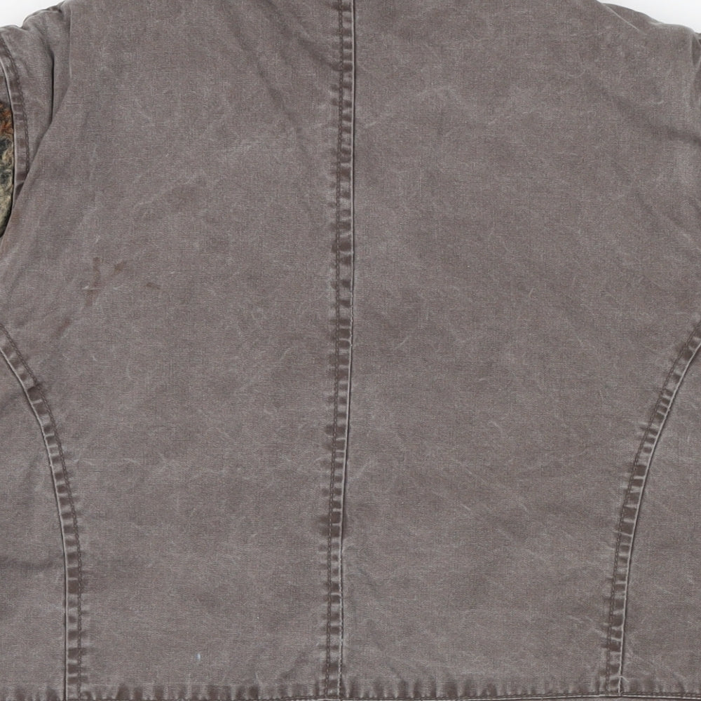 Brand and care label for Roman women’s brown gilet waistcoat, size L, zip