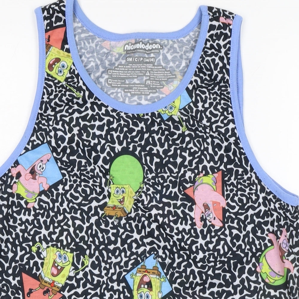 Nickleodeon Womens Multicoloured Animal Print Polyester Basic Tank Size S Boat Neck
