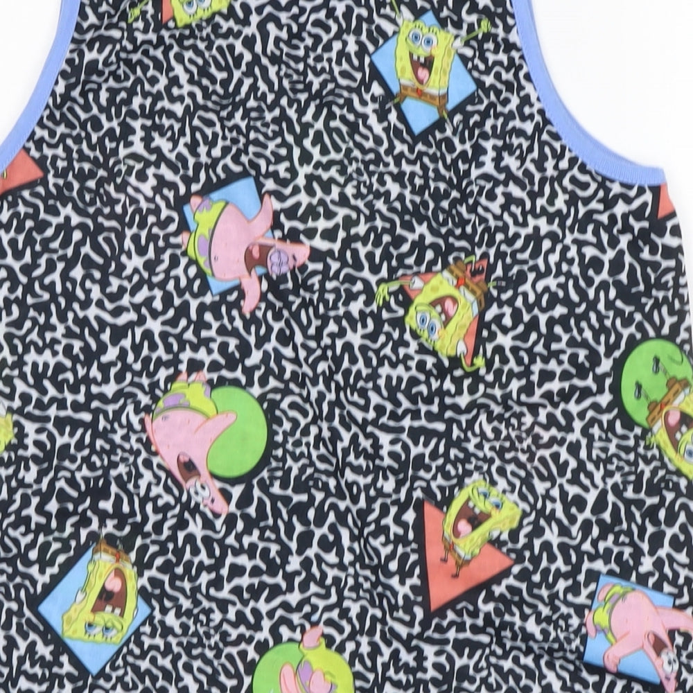 Nickleodeon Womens Multicoloured Animal Print Polyester Basic Tank Size S Boat Neck
