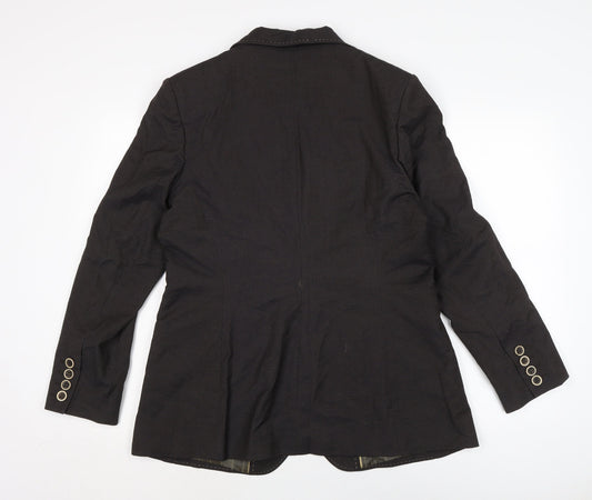 NEXT Womens Brown Jacket Size 16 Button