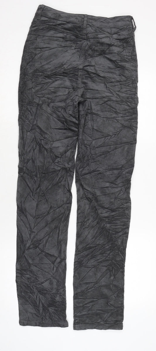 Marks and Spencer Womens Grey Cotton Sweatpants Trousers Size 8 L32 in Regular Zip