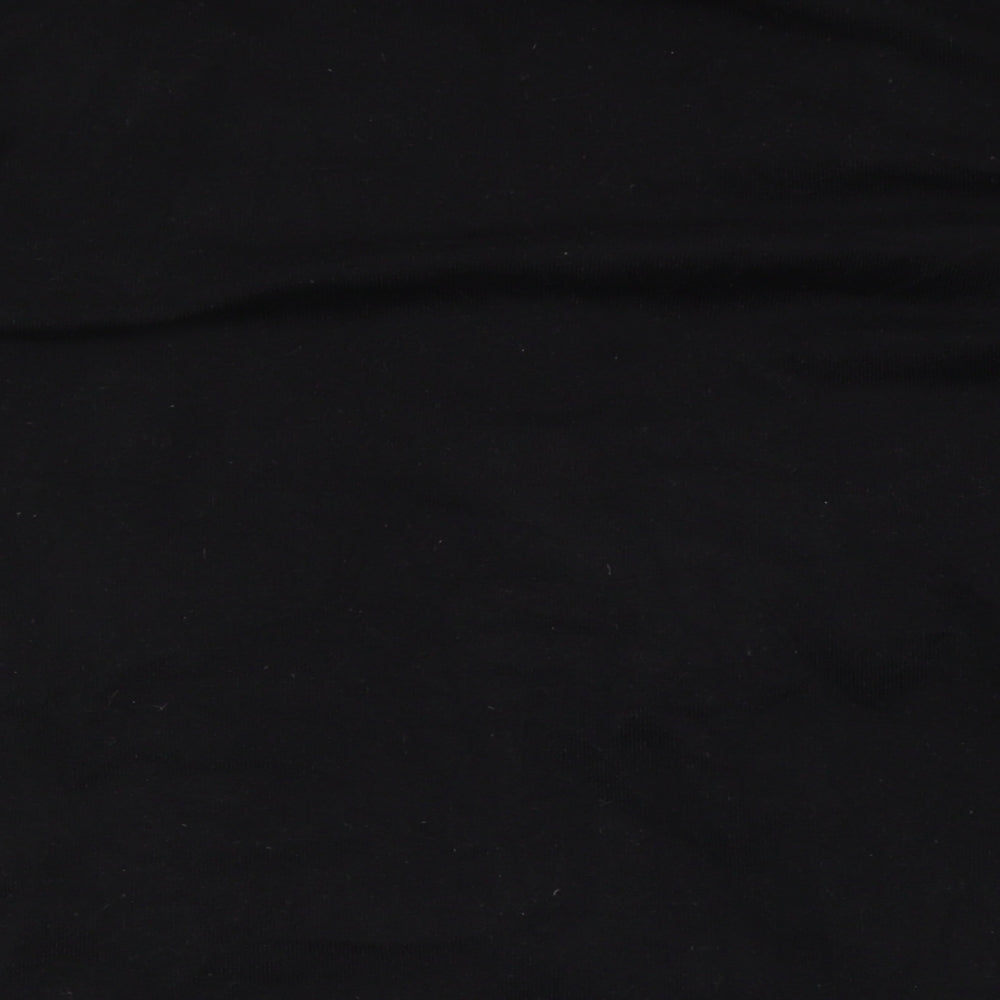 Klass Womens Black Striped Polyester Basic Button-Up Size 2XL Round Neck
