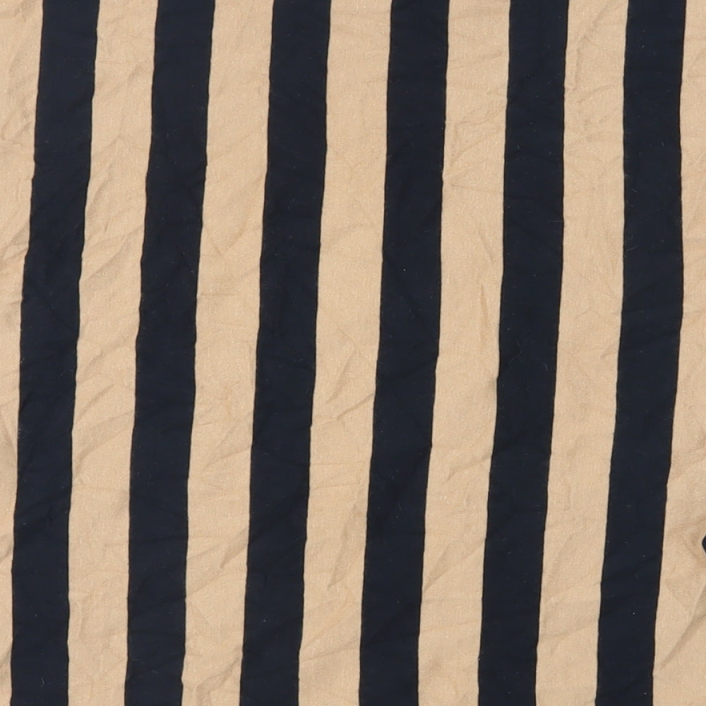 Topman Womens Black Striped Cotton Basic T-Shirt Size S Crew Neck