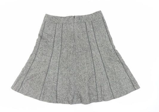 Platform Womens Grey Polyester Flare Skirt Size 12 Zip - Lined