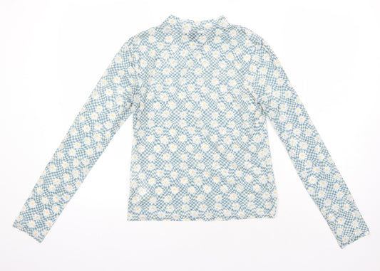 Brave Soul Womens Multicoloured Floral Polyester Tunic Blouse Size M Mock Neck