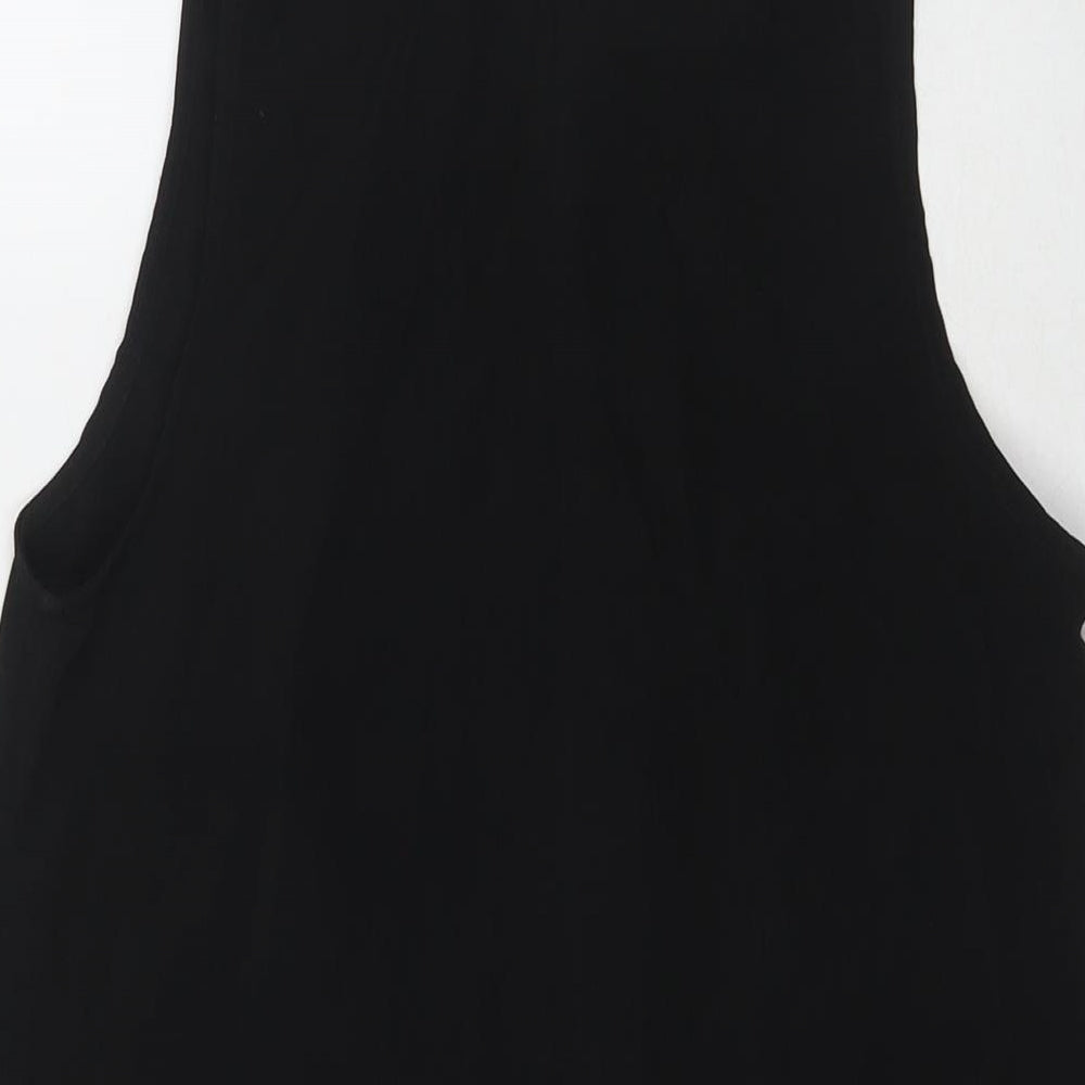 Reclaimed Vintage Womens Black Polyester Basic Tank Size 10 Round Neck