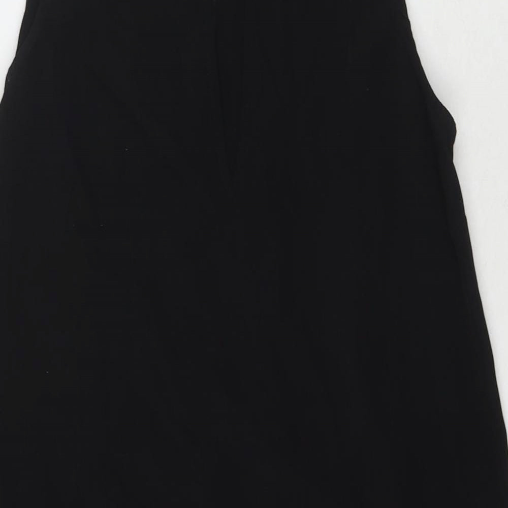 Reclaimed Vintage Womens Black Polyester Basic Tank Size 10 Round Neck