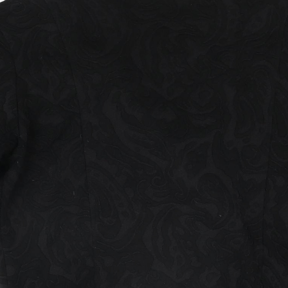 Warehouse Womens Black Geometric Jacket Size 10 Zip