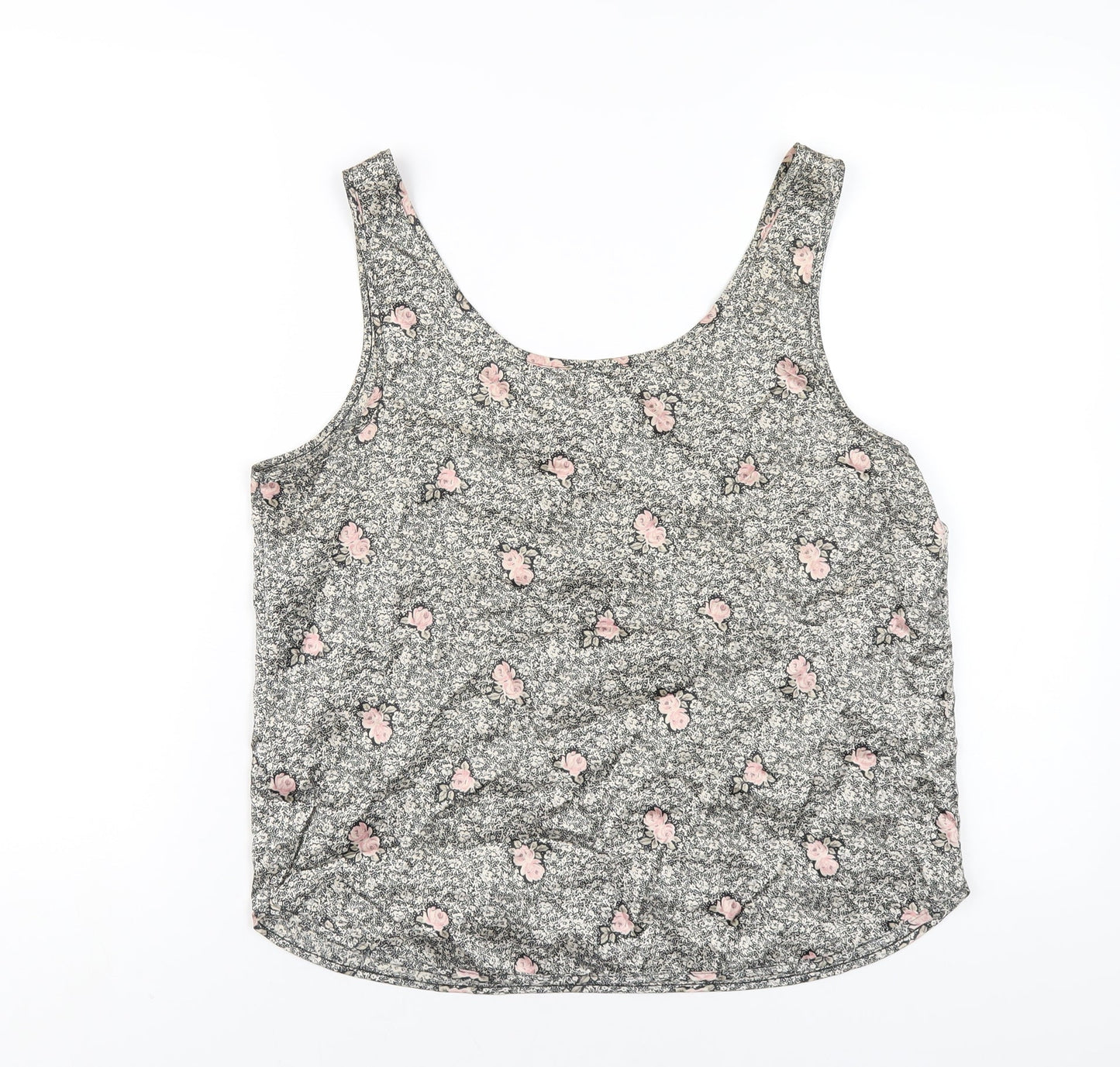 St Michael Womens Multicoloured Geometric Polyester Basic Tank Size 12 Scoop Neck