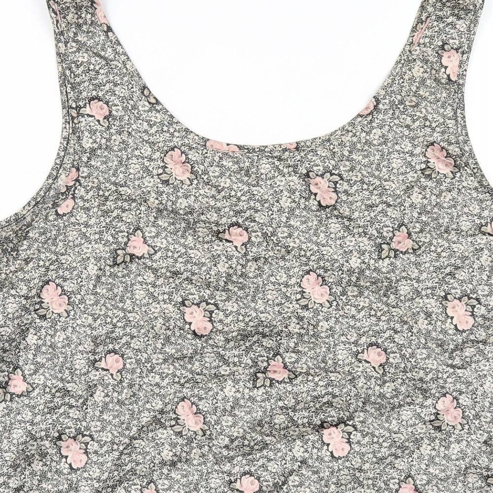 St Michael Womens Multicoloured Geometric Polyester Basic Tank Size 12 Scoop Neck