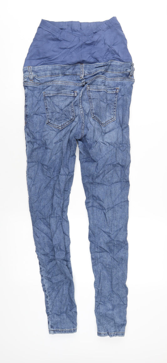 Marks and Spencer Womens Blue Cotton Skinny Jeans Size 8 L29 in Regular