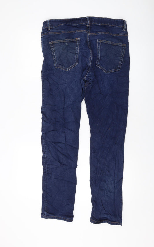 NEXT Mens Blue Cotton Straight Jeans Size 33 in L30 in Regular Button
