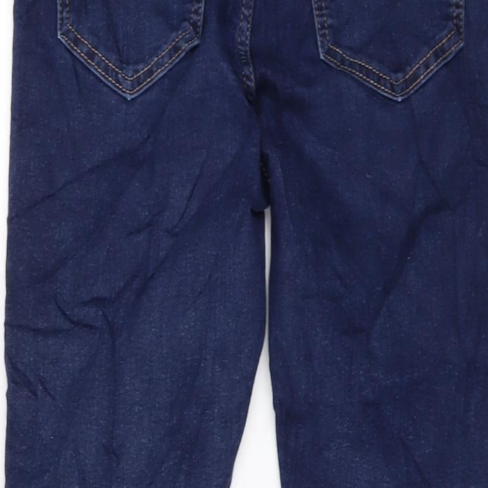 Marks and Spencer Womens Blue Cotton Skinny Jeans Size 12 L25 in Regular Button