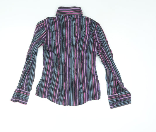 Womens UK Size 8 Massimo Multicoloured Cotton Button-Up
