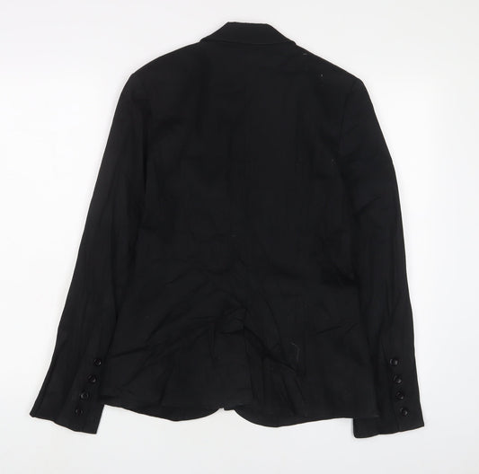 Therapy Womens Black Jacket Blazer Size 12 Button - Embroidered, Sequins