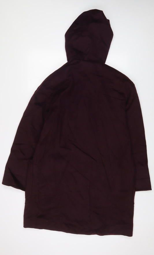 Larry Levine Womens Purple Overcoat Coat Size 6 Button