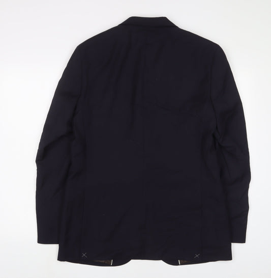 Marks and Spencer Mens Blue Wool Jacket Suit Jacket Size 40 Regular