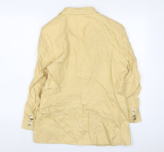 Paul Costelloe Womens Yellow Jacket Blazer Size 14 Button