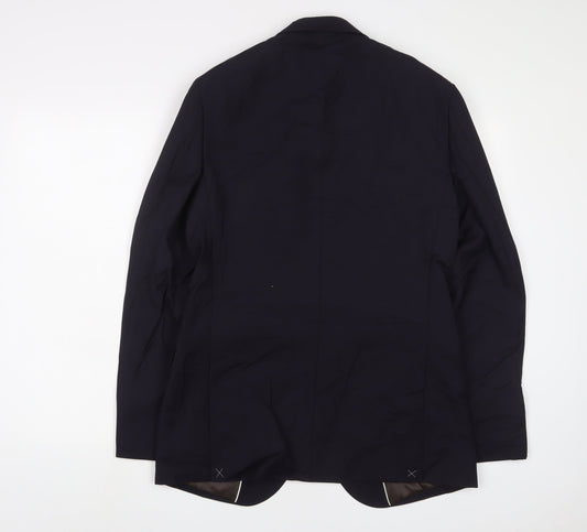 Marks and Spencer Mens Blue Wool Jacket Suit Jacket Size 38 Regular