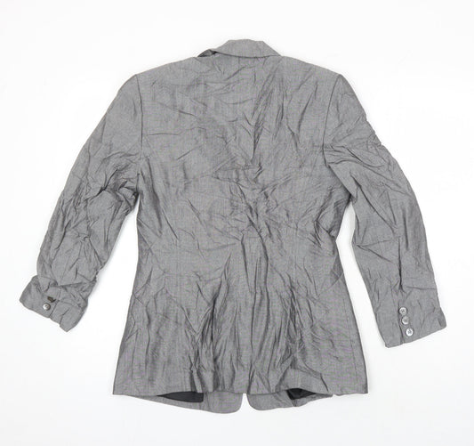 Kasper Womens Grey Jacket Blazer Size 6 Button