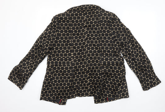 M&S Womens Multicoloured Geometric Overcoat Coat Size 14
