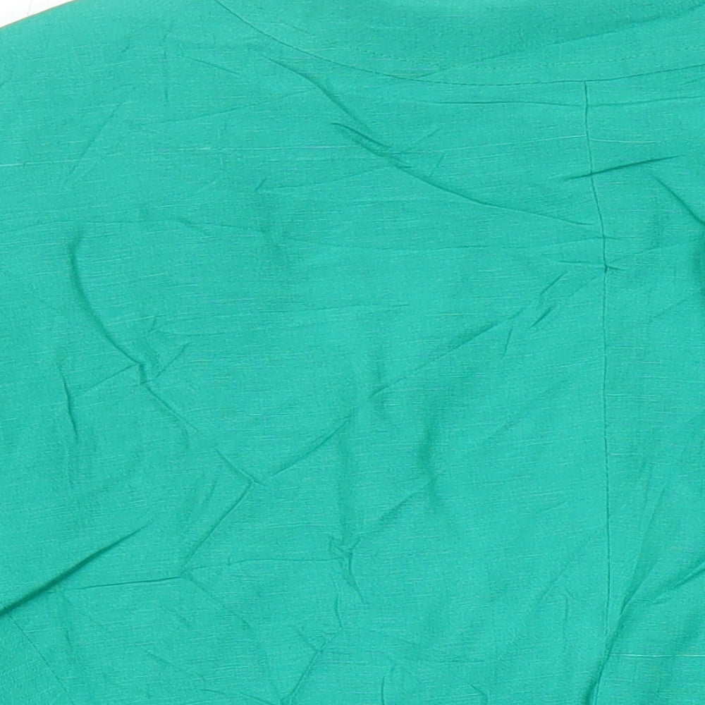 Paul Costelloe Womens Green Linen Tunic Blouse Size 12 V-Neck