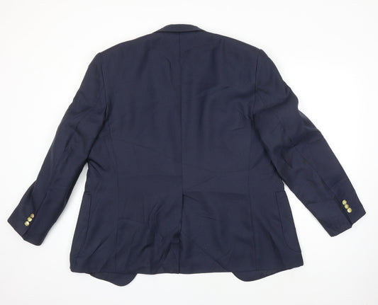 Chums Mens Blue Polyester Jacket Suit Jacket Size 40 Regular