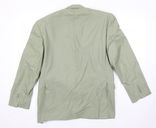 Greenwoods Mens Green Polyester Jacket Blazer Size 40 Regular