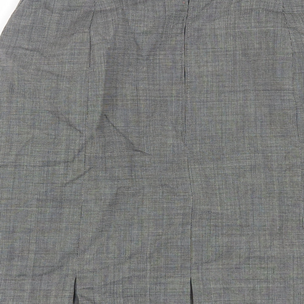 St Michael Womens Grey Wool Straight & Pencil Skirt Size 12 Zip - Vintage