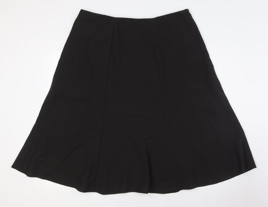 Marks and Spencer Womens Black Polyester A-Line Skirt Size 16
