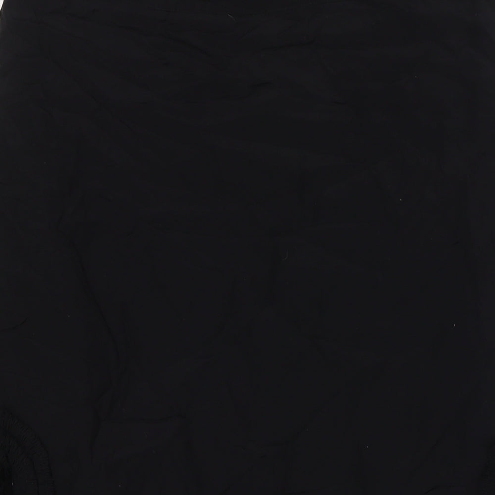 Brand and care label for Principles women’s black viscose a-line skirt, size UK 10, zip