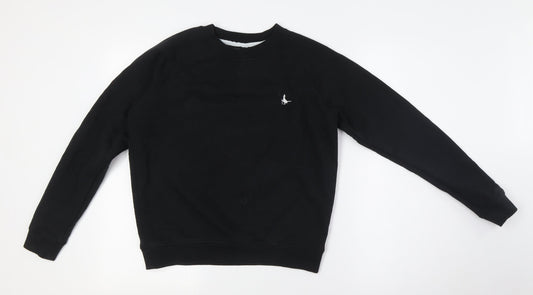 Jack Wills Womens Black Cotton Pullover Sweatshirt Size 6