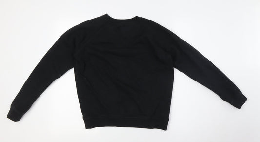 Jack Wills Womens Black Cotton Pullover Sweatshirt Size 6