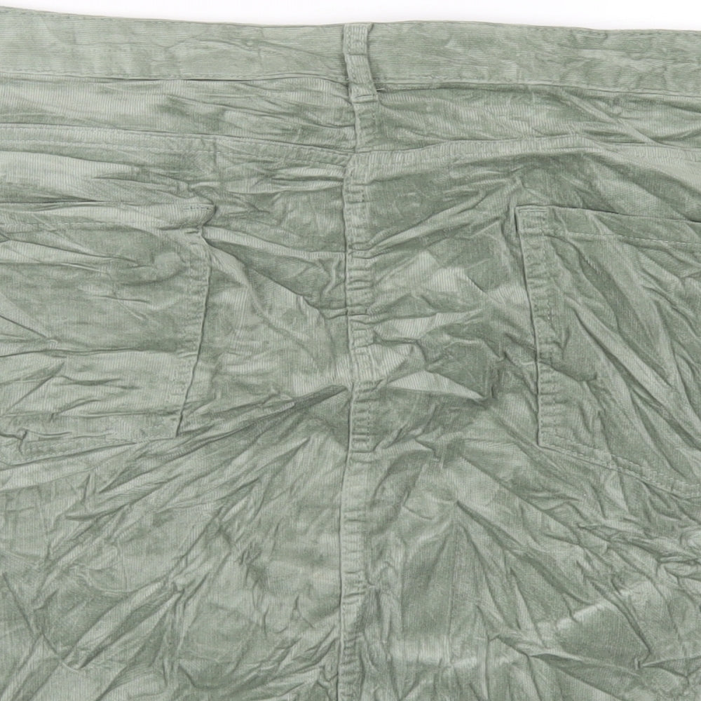 Marks and Spencer Womens Green Cotton A-Line Skirt Size 24