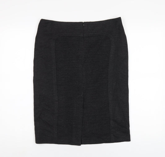 Marks and Spencer Womens Grey Acrylic Straight & Pencil Skirt Size 14 Zip