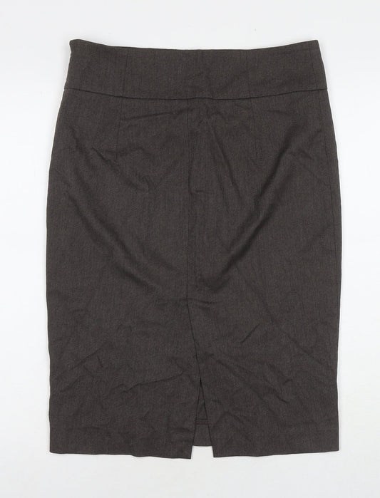 Zara Womens Brown Polyester Straight & Pencil Skirt Size L Zip