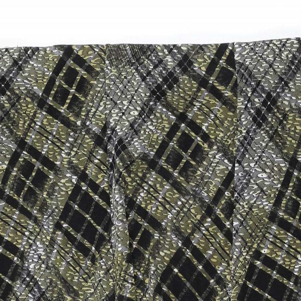 Anna Rose Womens Black Plaid Polyester Swing Skirt Size 20