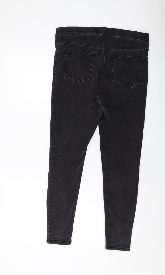 Marks and Spencer Womens Grey Cotton Jegging Jeans Size 14 L26 in Regular