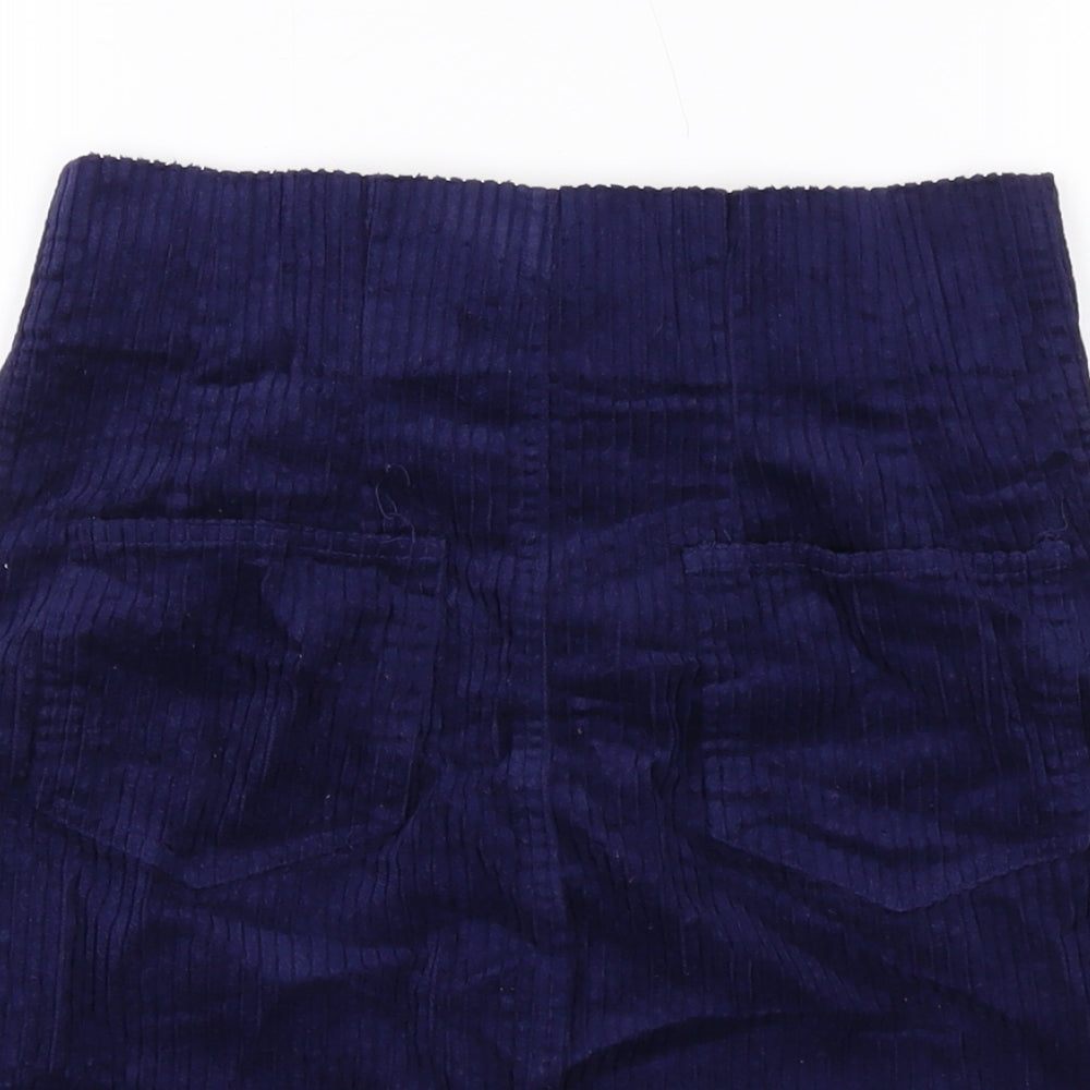 ASOS Womens Blue Cotton Mini Skirt Size 6 Button