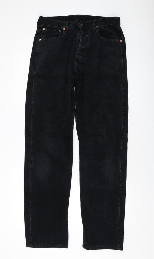 Levi's Mens Green Cotton Trousers Size 30 in L33 in Regular Button